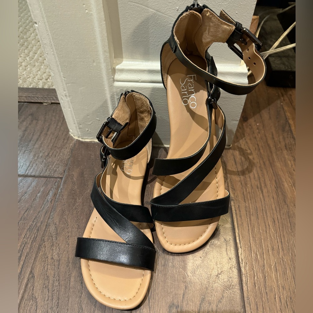 Excellent Condition Franco Sarto Gladiator Sandals US Sz 7.5 Black